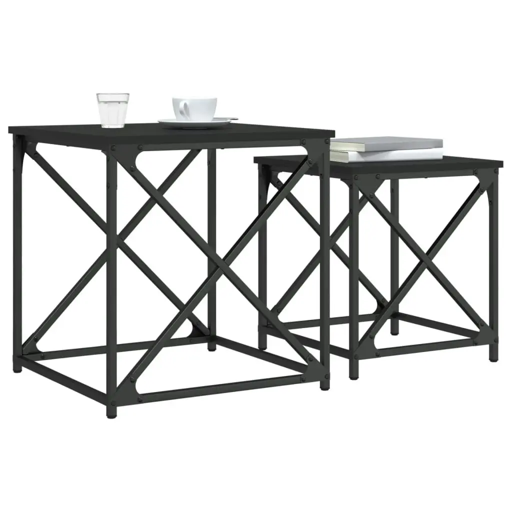 Nesting Coffee Tables 2 pcs Black Engineered Wood 838943