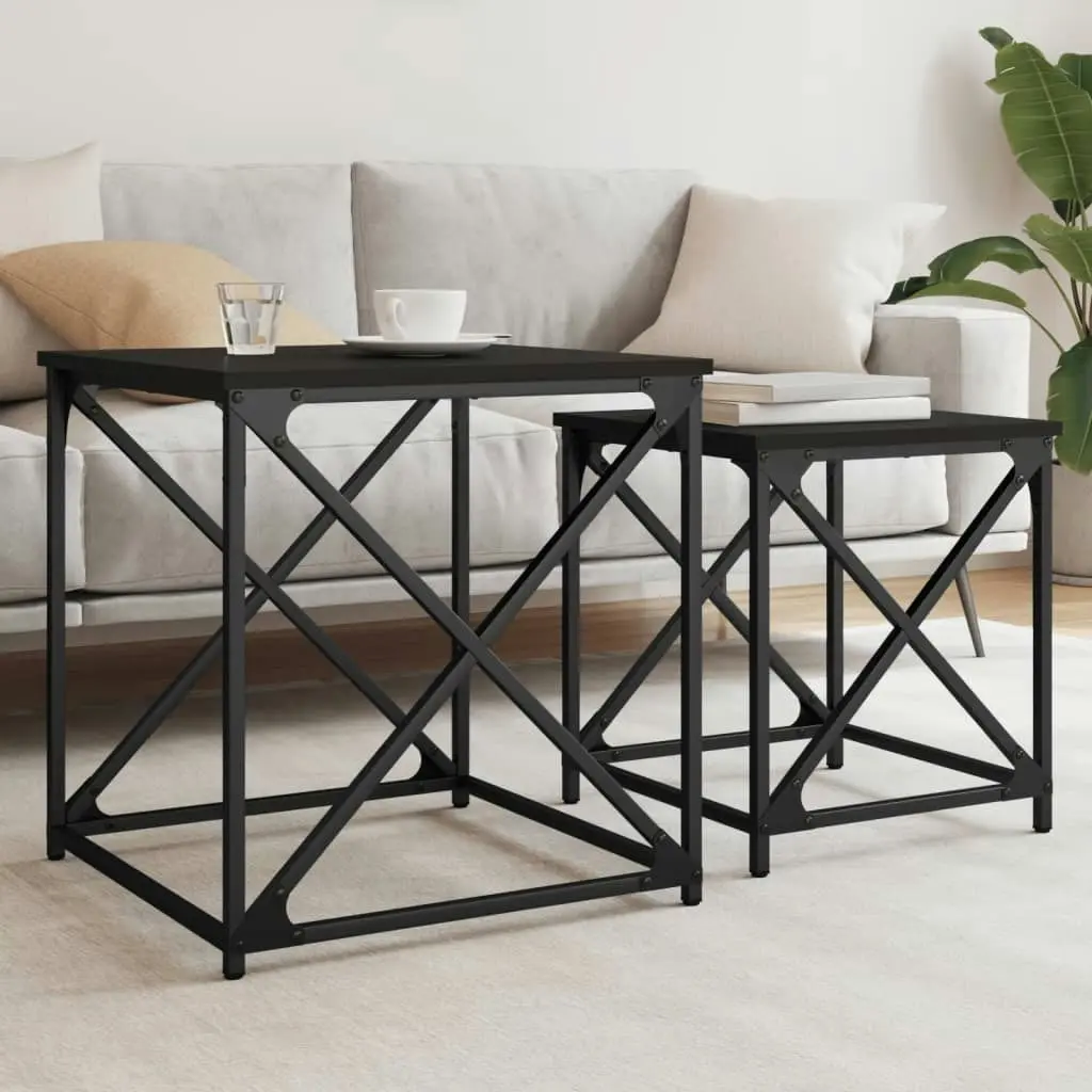 Nesting Coffee Tables 2 pcs Black Engineered Wood 838943