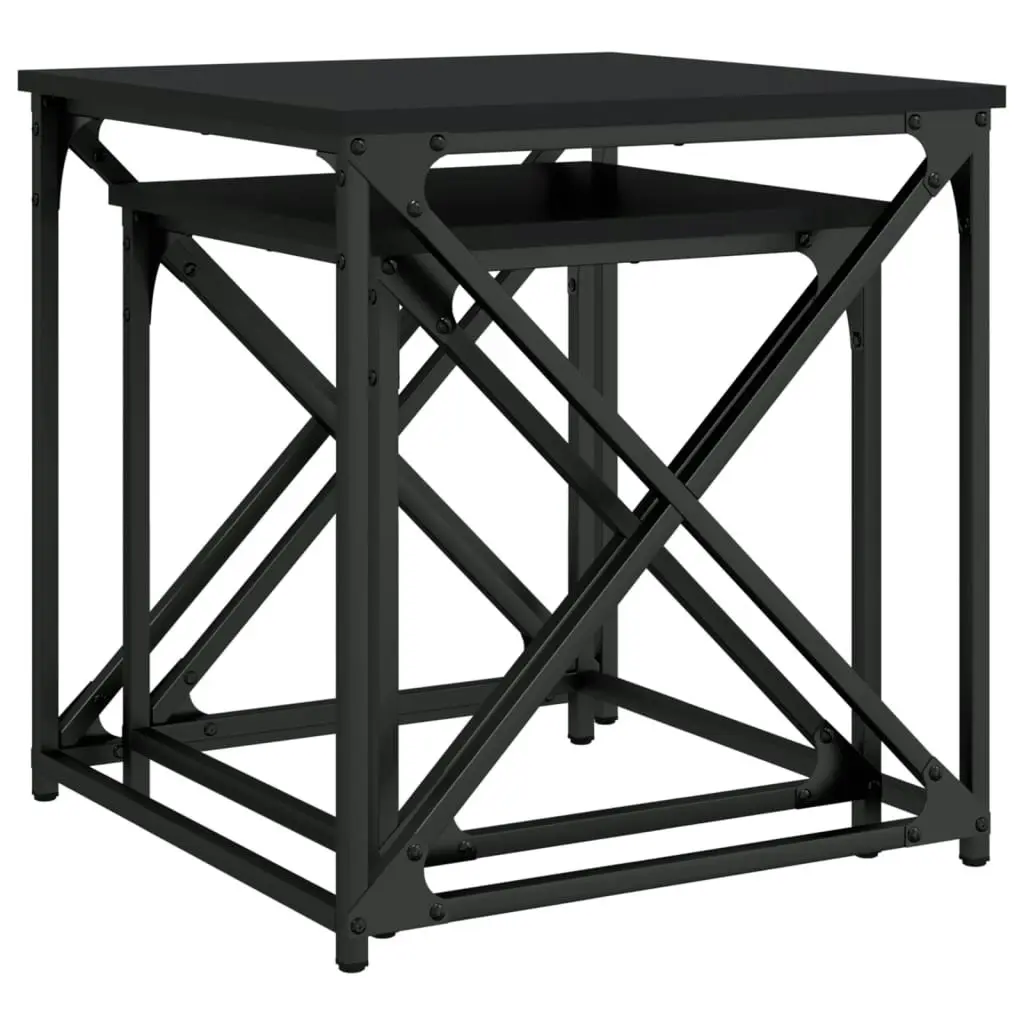 Nesting Coffee Tables 2 pcs Black Engineered Wood 838943