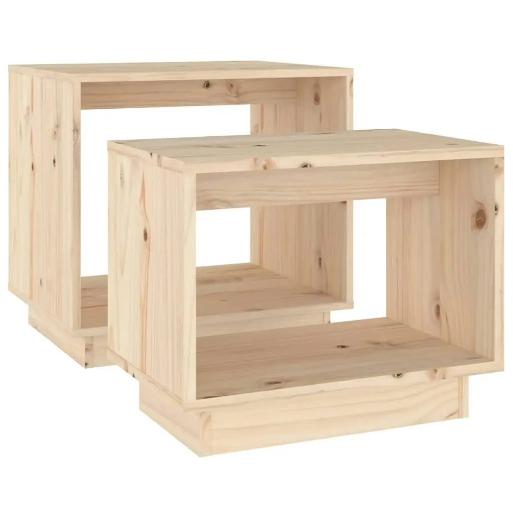 Nesting Coffee Tables 2 pcs Solid Wood Pine 813525