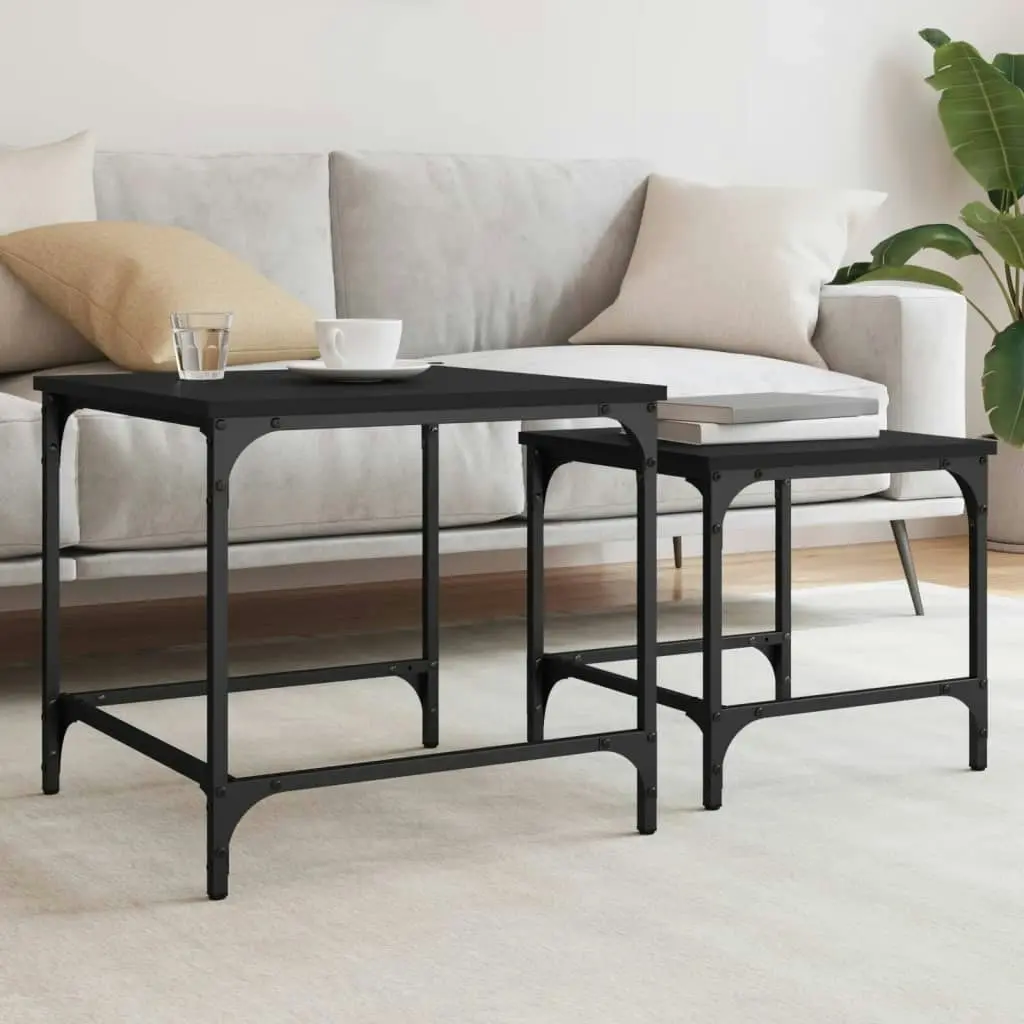 Nesting Coffee Tables 2 pcs Black Engineered Wood 838918