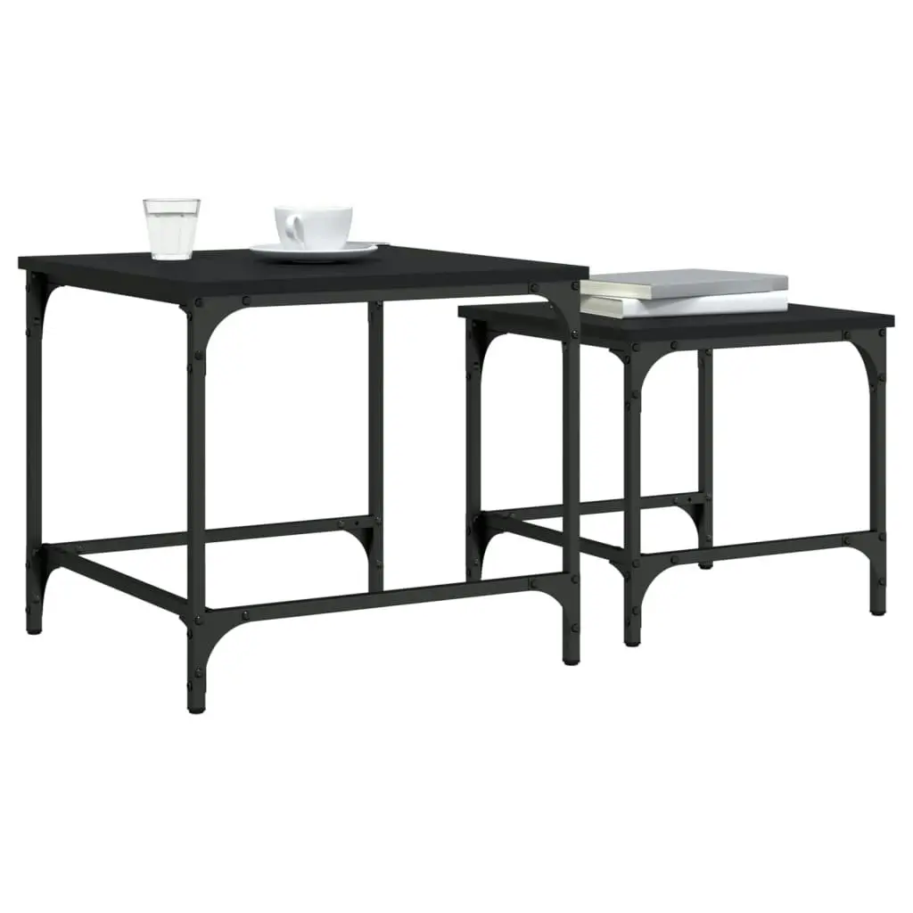 Nesting Coffee Tables 2 pcs Black Engineered Wood 838918