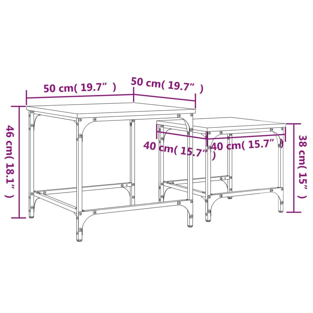 Nesting Coffee Tables 2 pcs Black Engineered Wood 838918