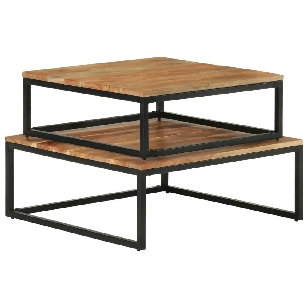 Nesting Coffee Tables 2 pcs Solid Acacia Wood 320391