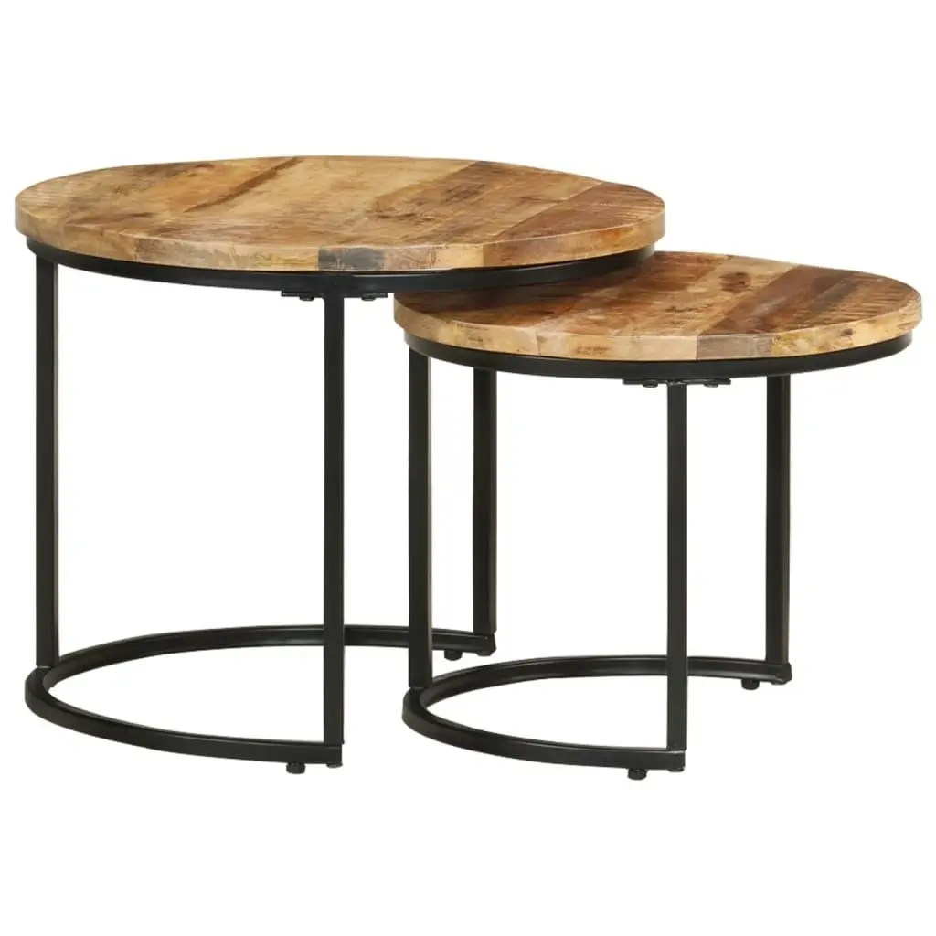 Nesting Tables 2 pcs Solid Wood Mango 337999