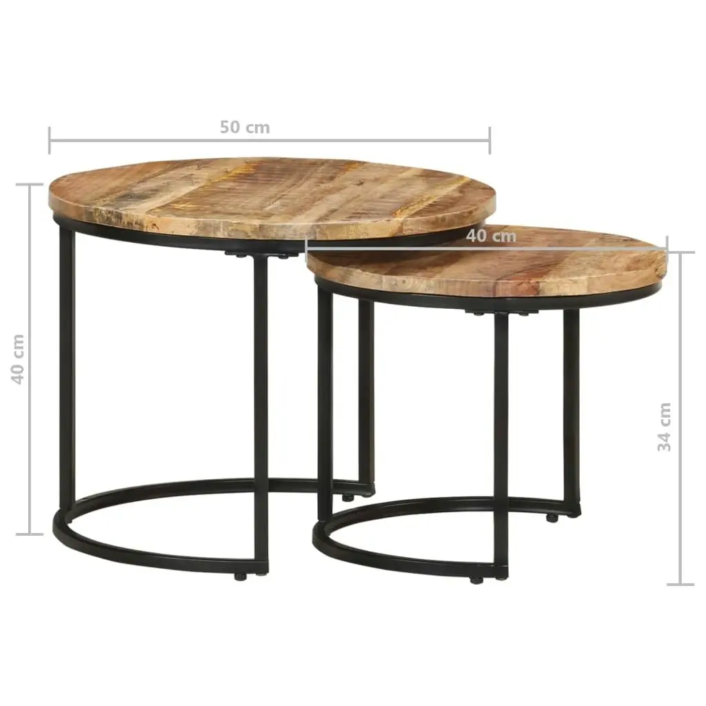 Nesting Tables 2 pcs Solid Wood Mango 337999