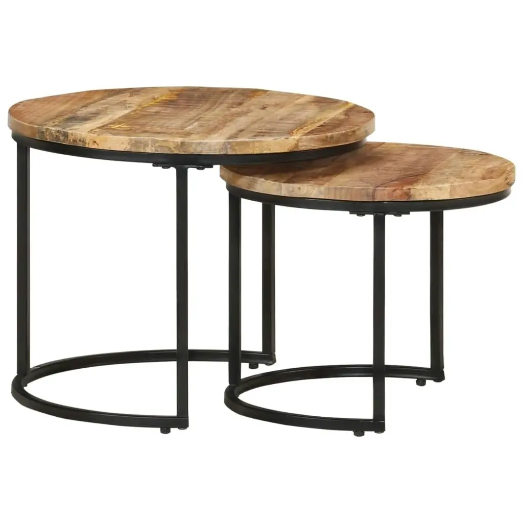 Nesting Tables 2 pcs Solid Wood Mango 337999