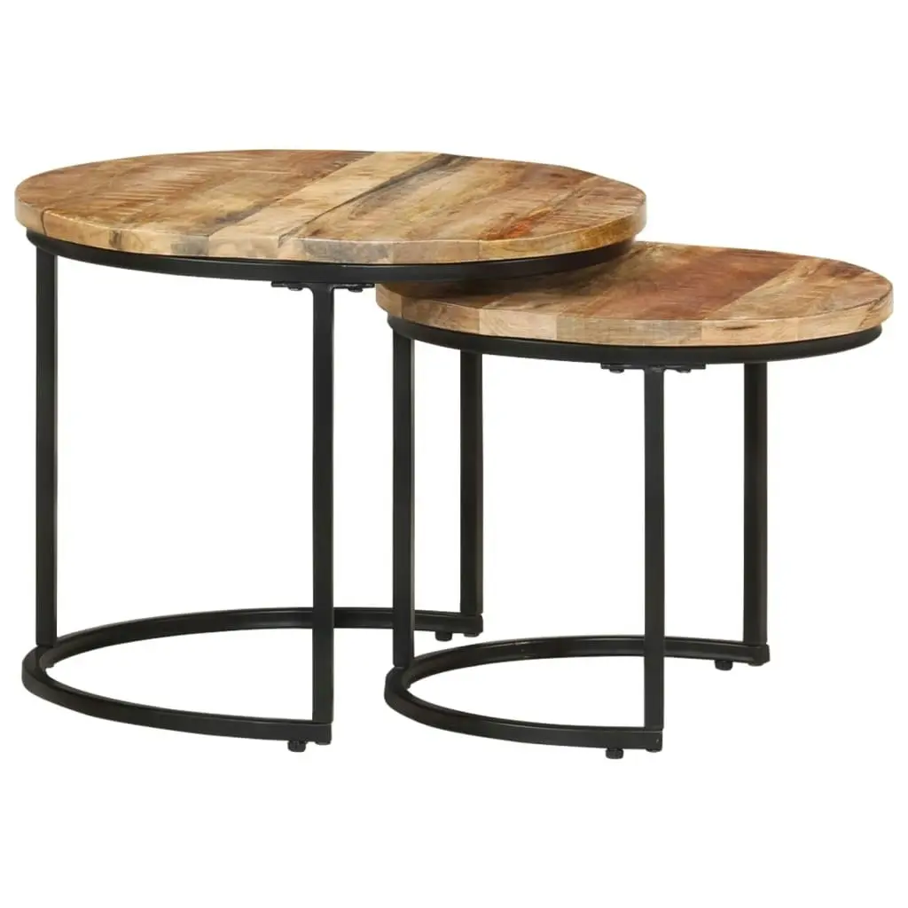 Nesting Tables 2 pcs Solid Wood Mango 337999