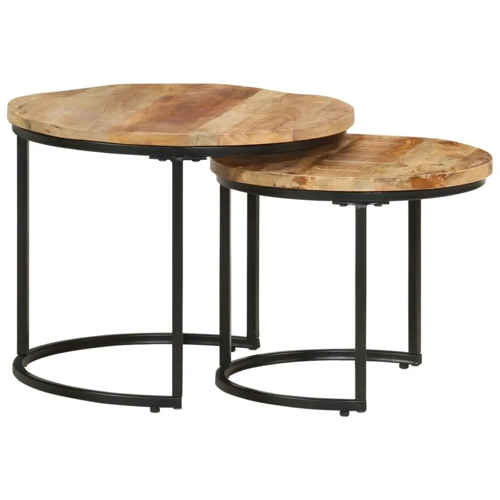 Nesting Tables 2 pcs Solid Wood Mango 337999