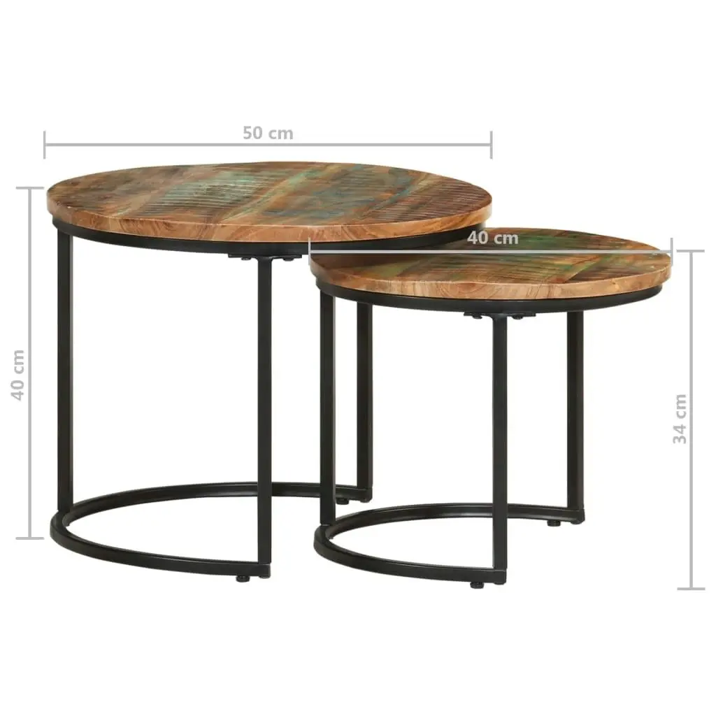 Nesting Tables 2 pcs Solid Wood Reclaimed 338000