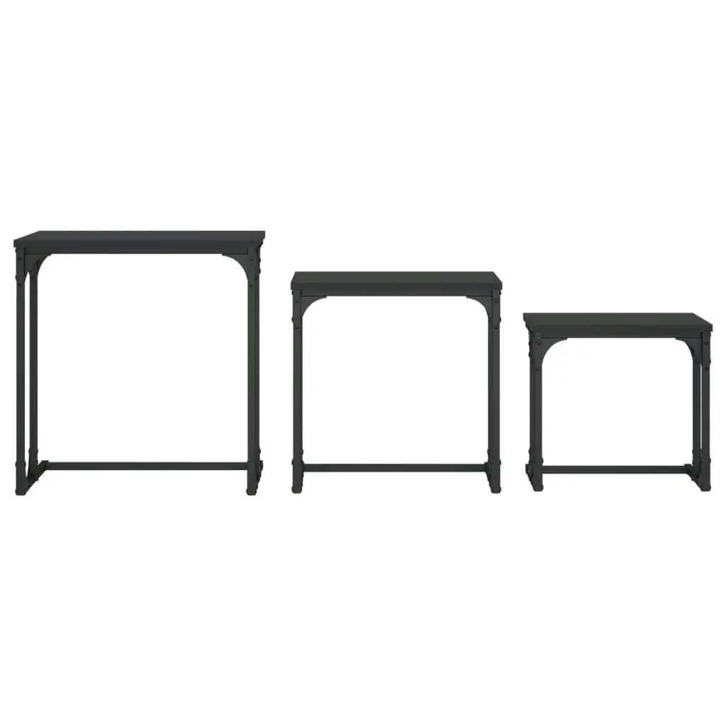 Nesting Coffee Tables 3 pcs Black Engineered Wood 837817