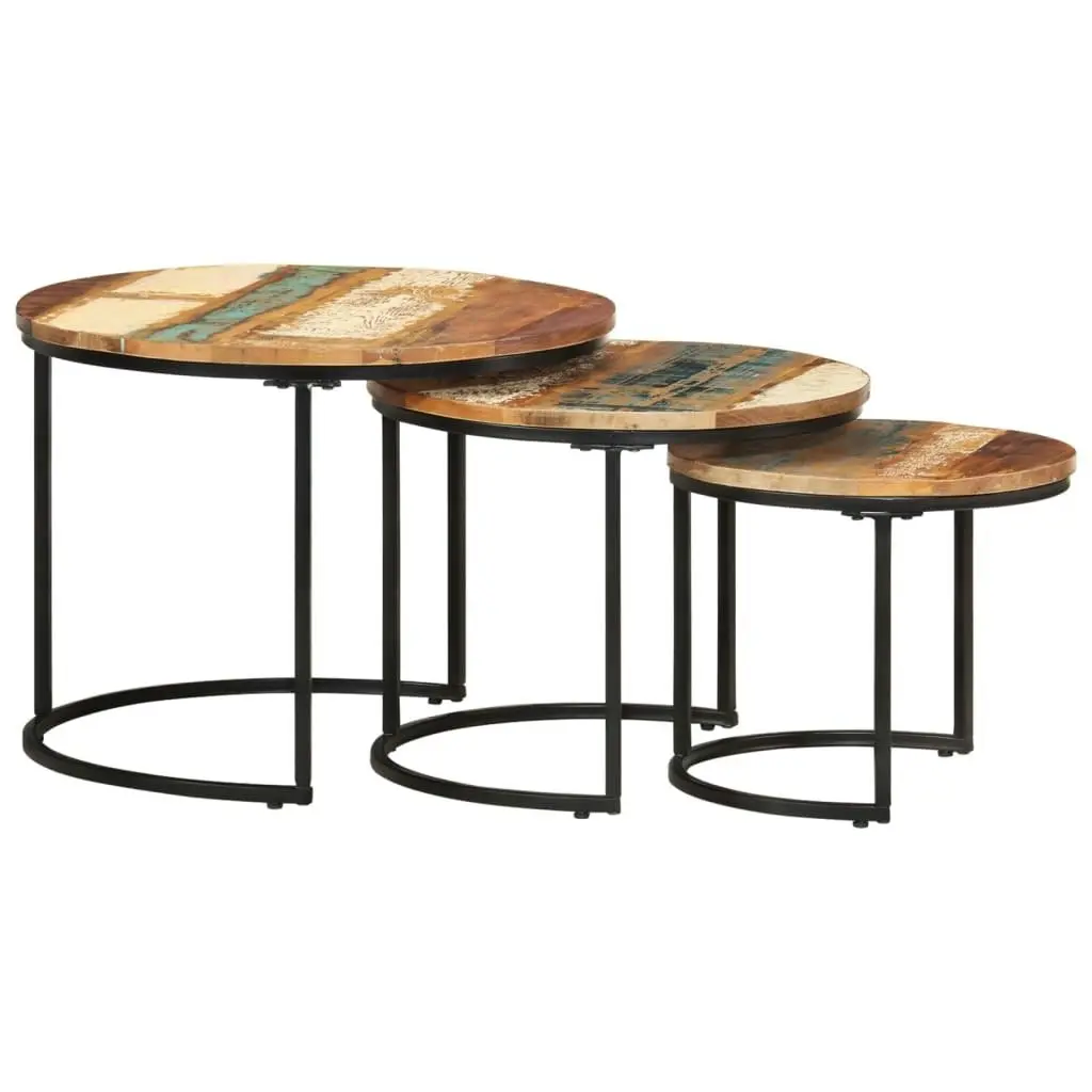 Nesting Tables 3 pcs Solid Wood Reclaimed 338003