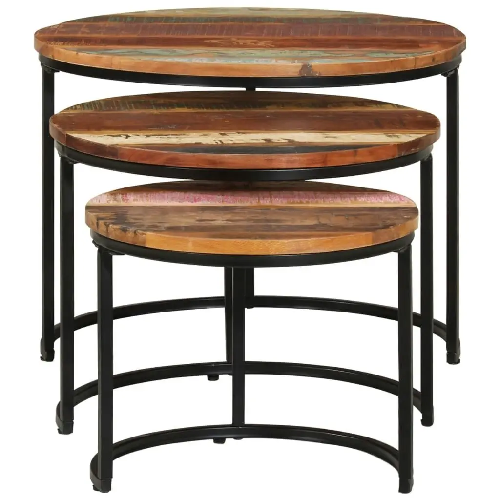 Nesting Tables 3 pcs Solid Wood Reclaimed 338003