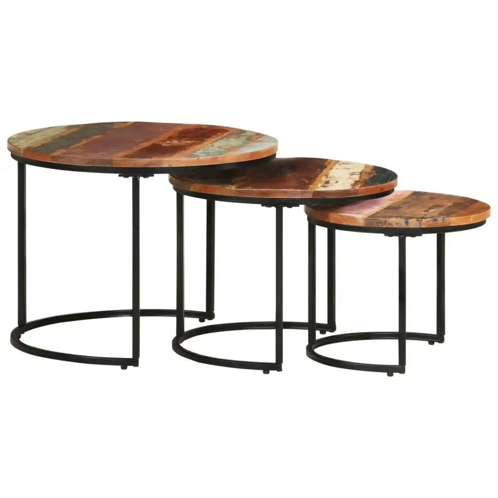 Nesting Tables 3 pcs Solid Wood Reclaimed 338003