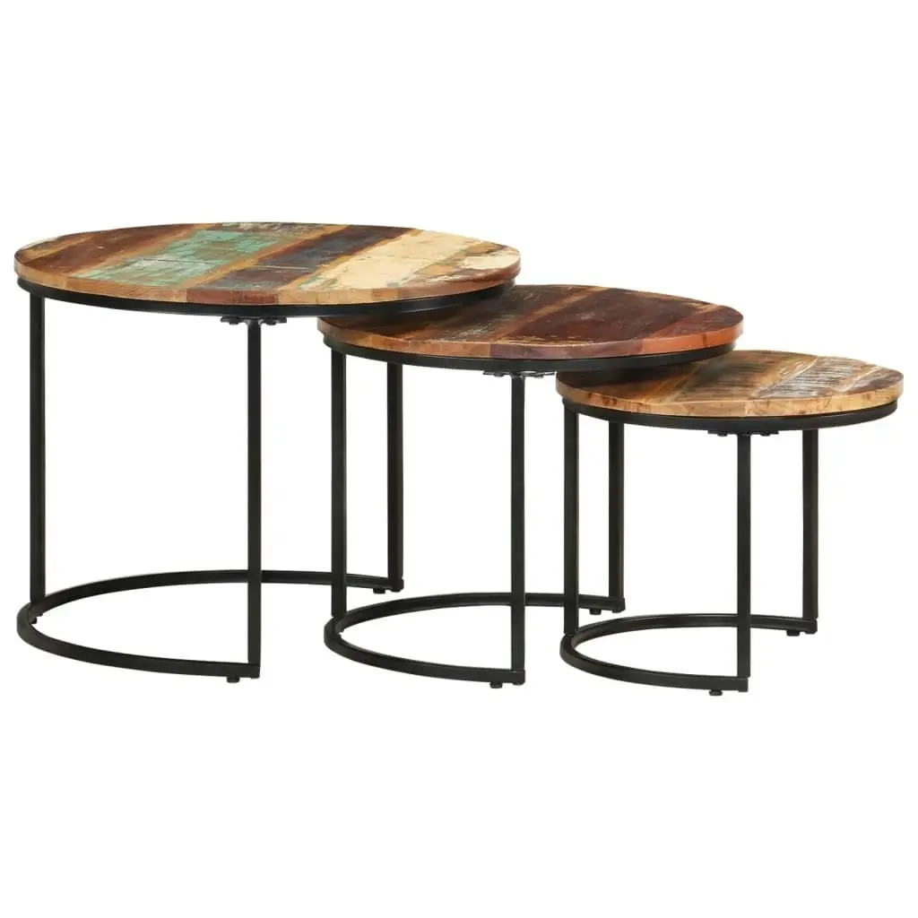 Nesting Tables 3 pcs Solid Wood Reclaimed 338003