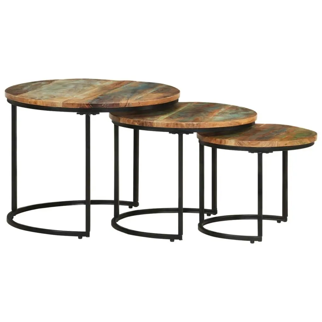 Nesting Tables 3 pcs Solid Wood Reclaimed 338003