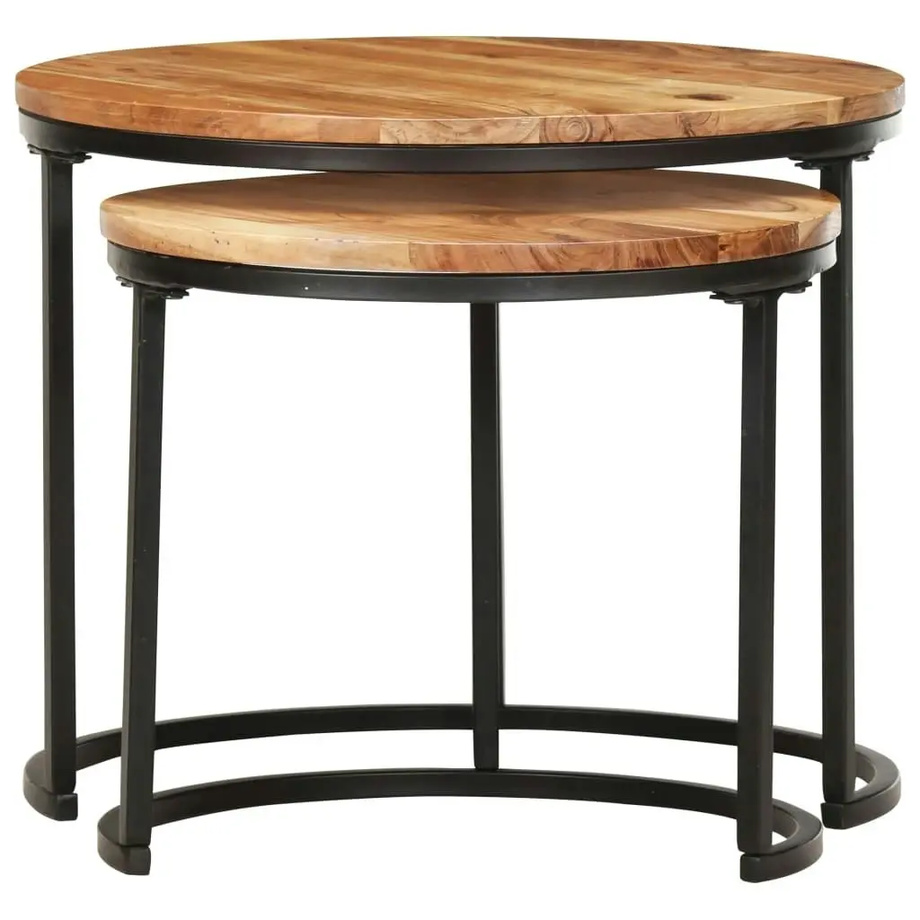 Nesting Tables 2 pcs Solid Wood Acacia 286186