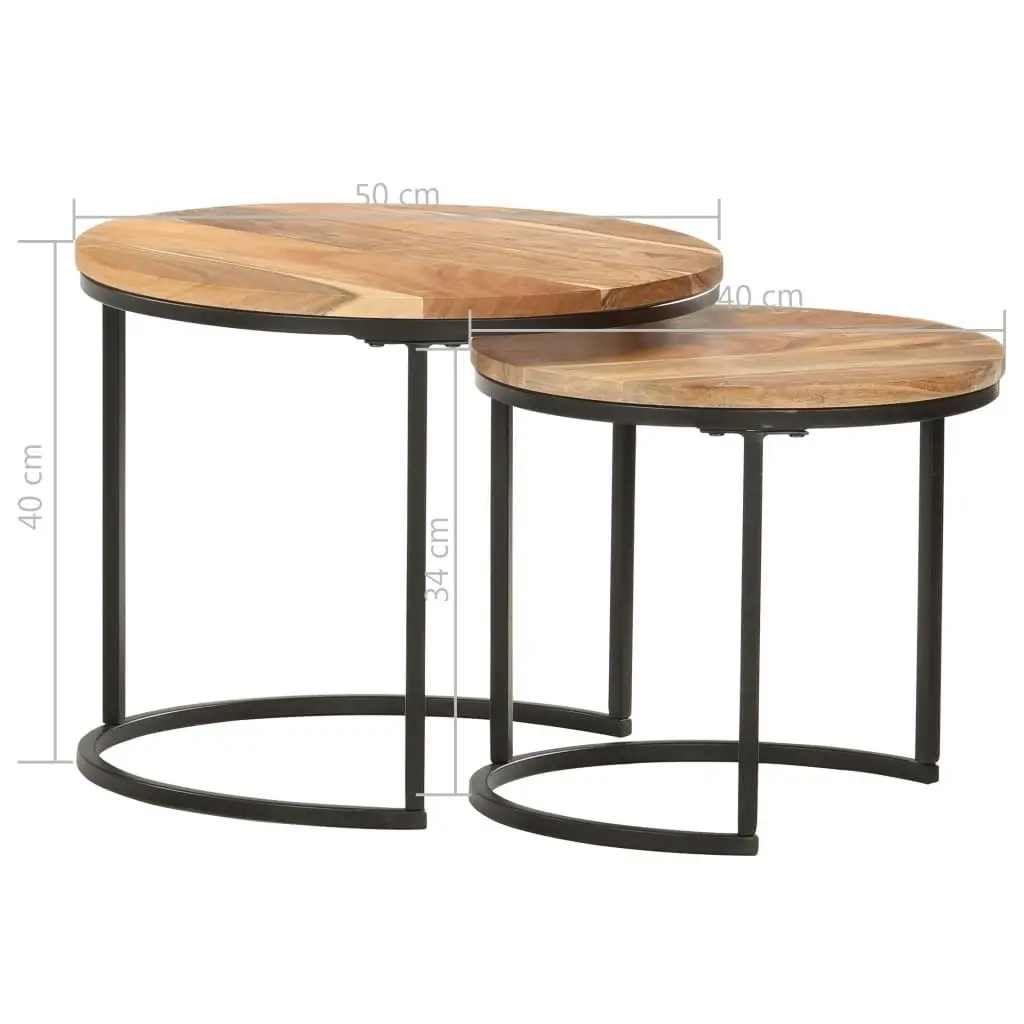 Nesting Tables 2 pcs Solid Wood Acacia 286186