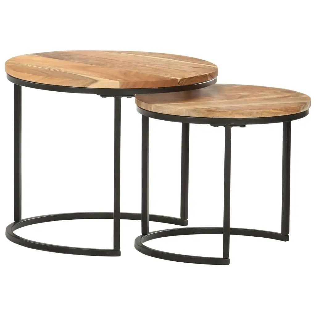 Nesting Tables 2 pcs Solid Wood Acacia 286186