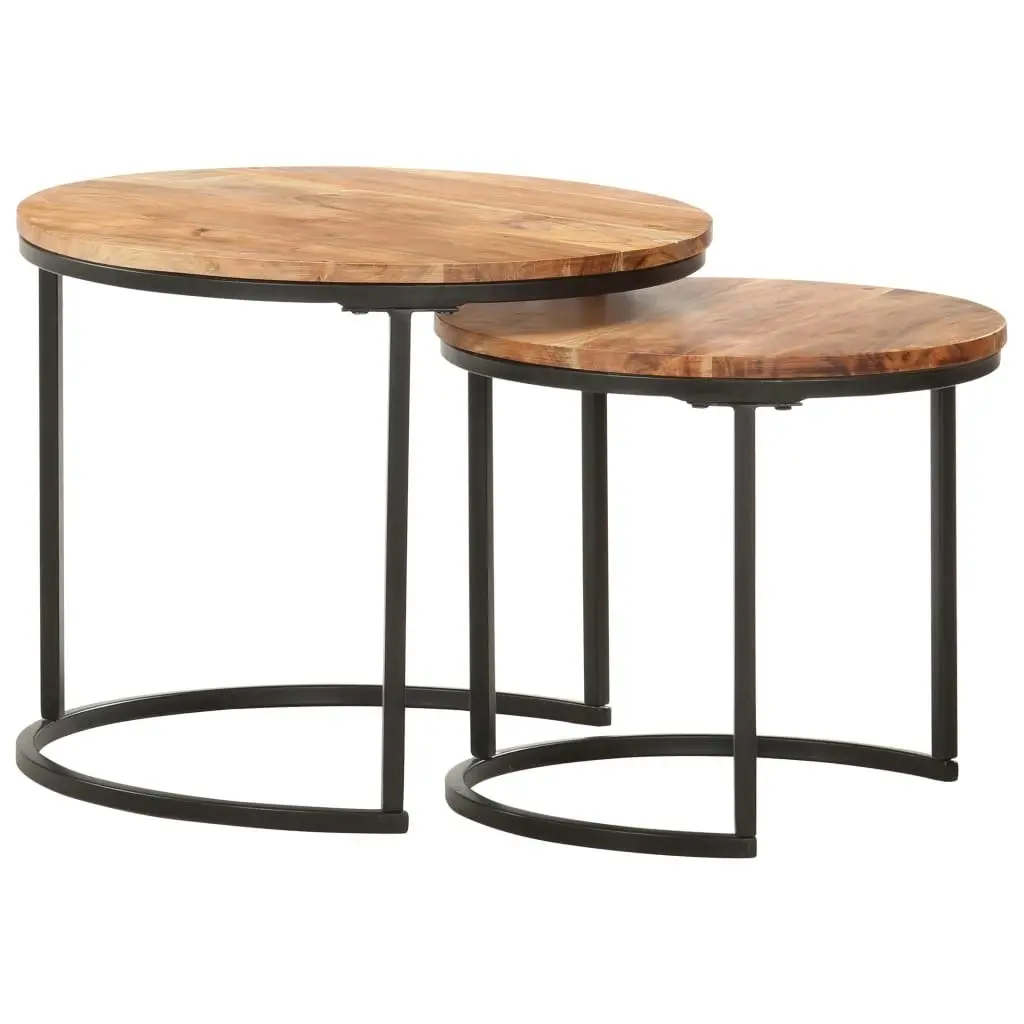 Nesting Tables 2 pcs Solid Wood Acacia 286186