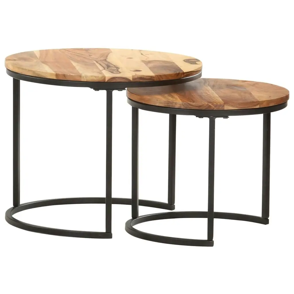 Nesting Tables 2 pcs Solid Wood Acacia 286186