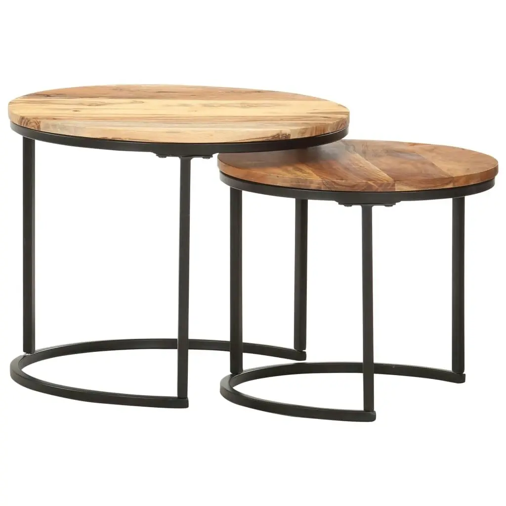 Nesting Tables 2 pcs Solid Wood Acacia 286186