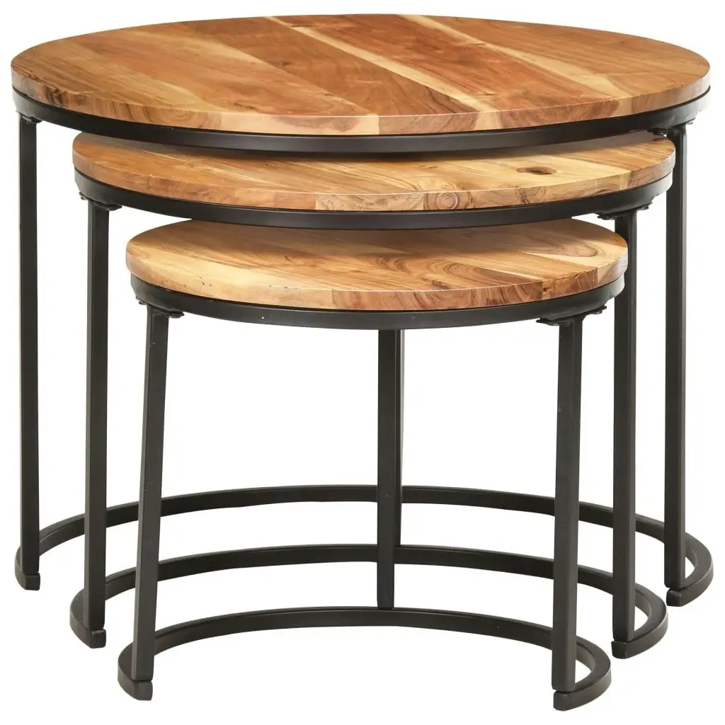 Nesting Tables 3 pcs Solid Wood Acacia 286185