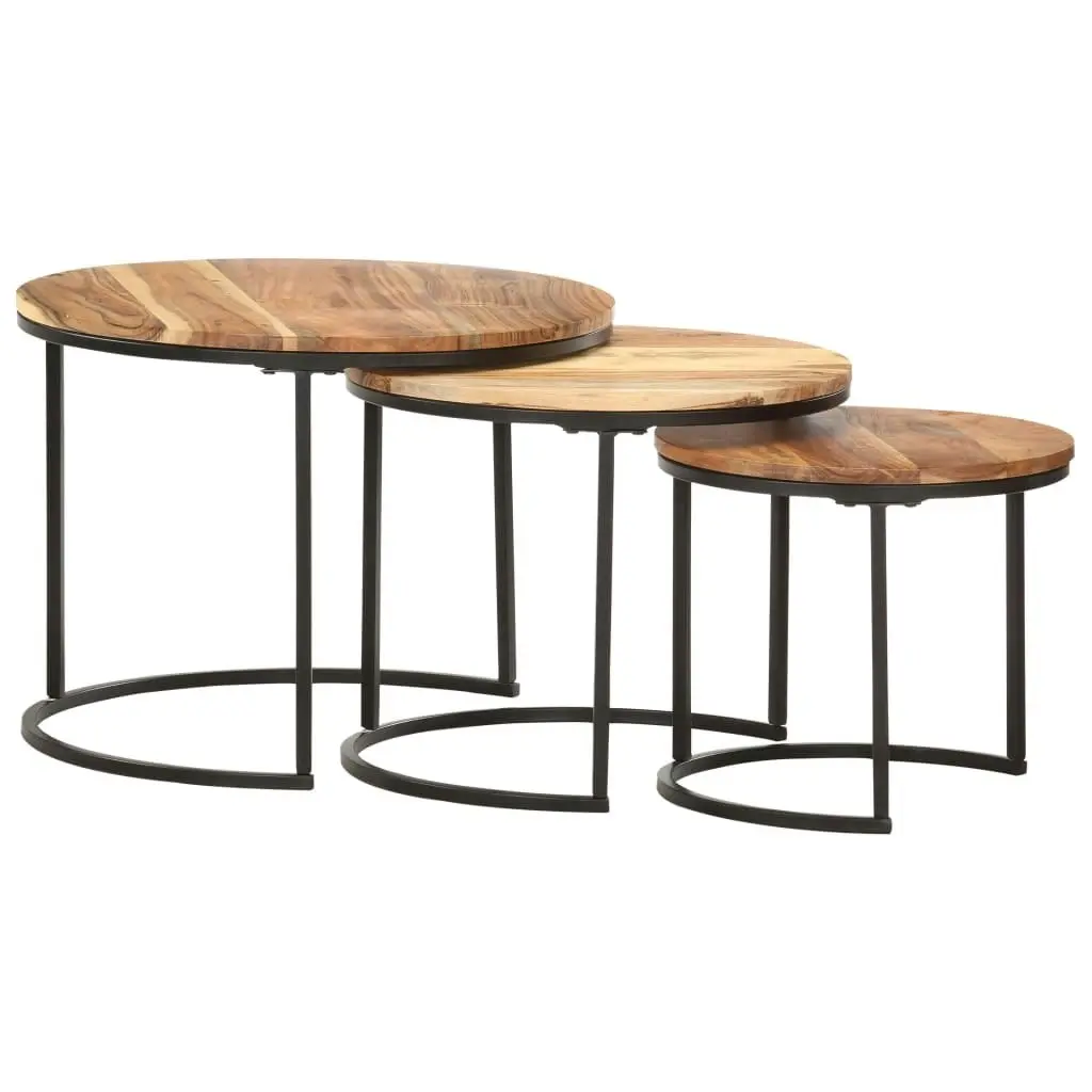 Nesting Tables 3 pcs Solid Wood Acacia 286185