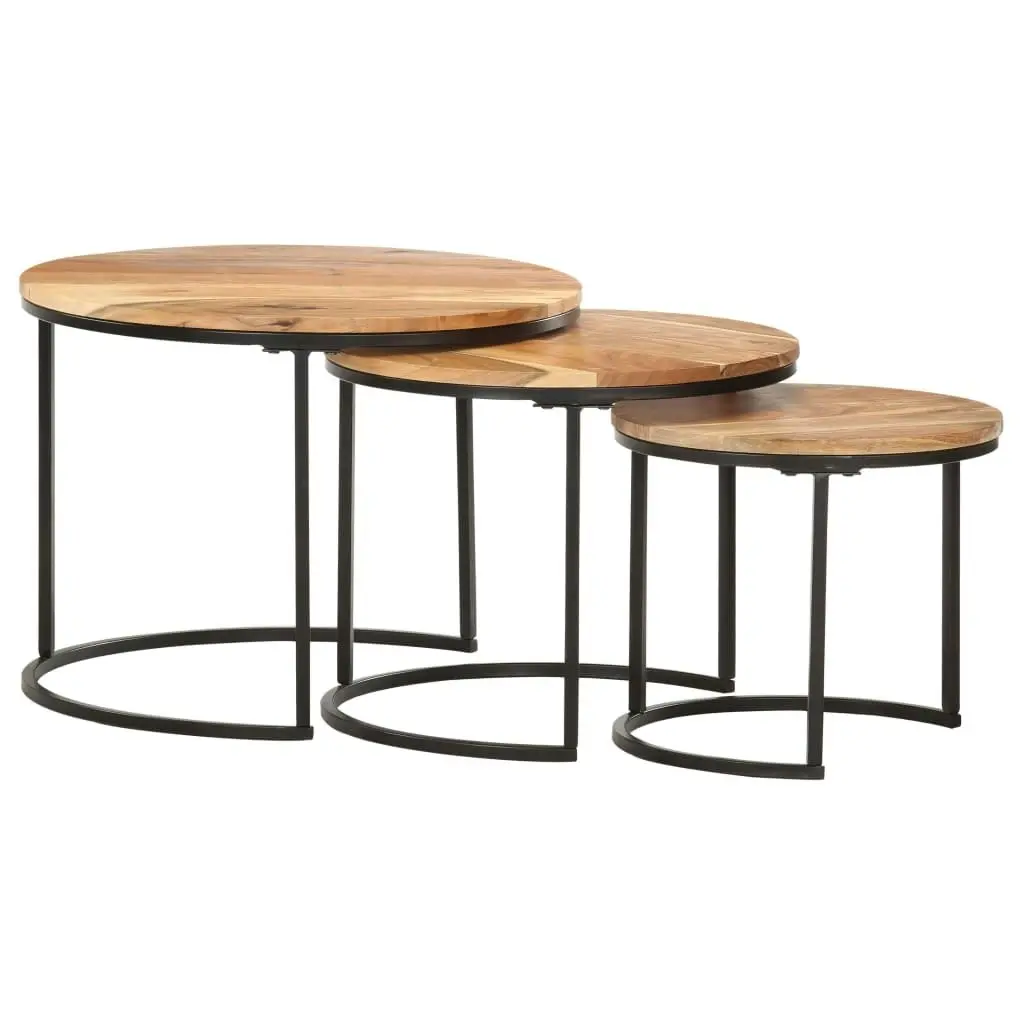 Nesting Tables 3 pcs Solid Wood Acacia 286185