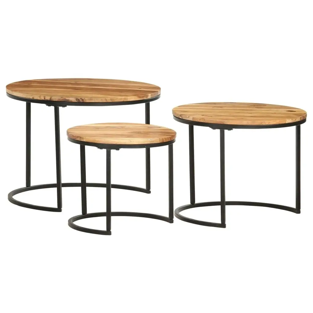 Nesting Tables 3 pcs Solid Wood Acacia 286185