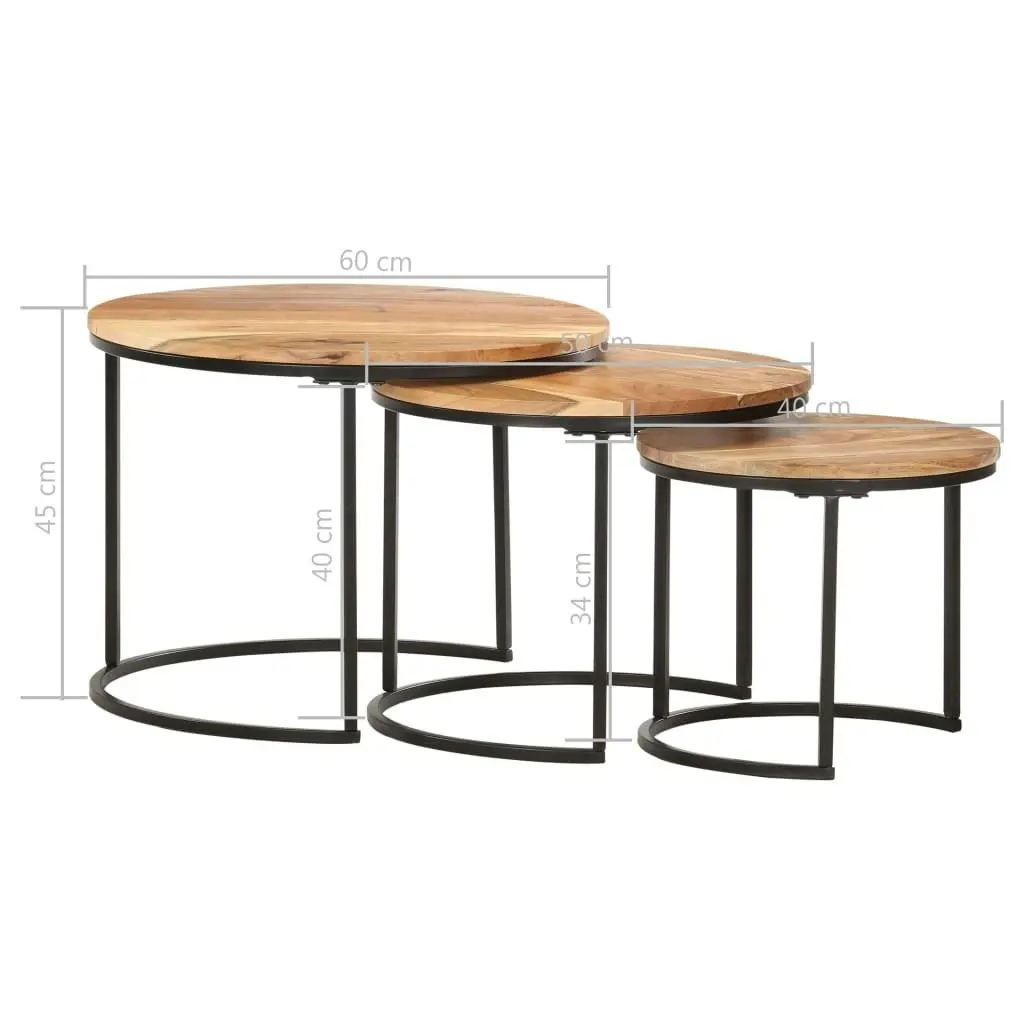 Nesting Tables 3 pcs Solid Wood Acacia 286185