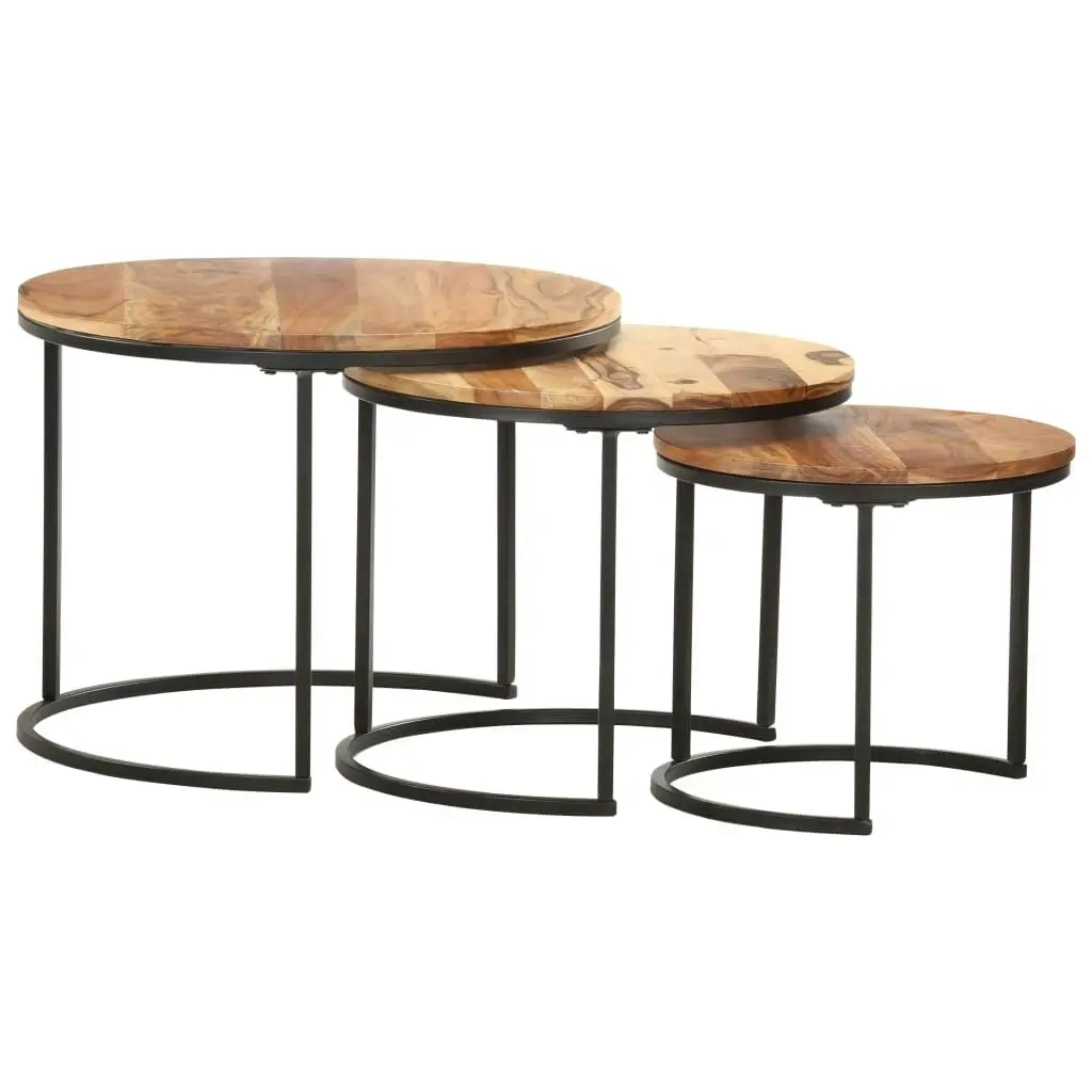 Nesting Tables 3 pcs Solid Wood Acacia 286185