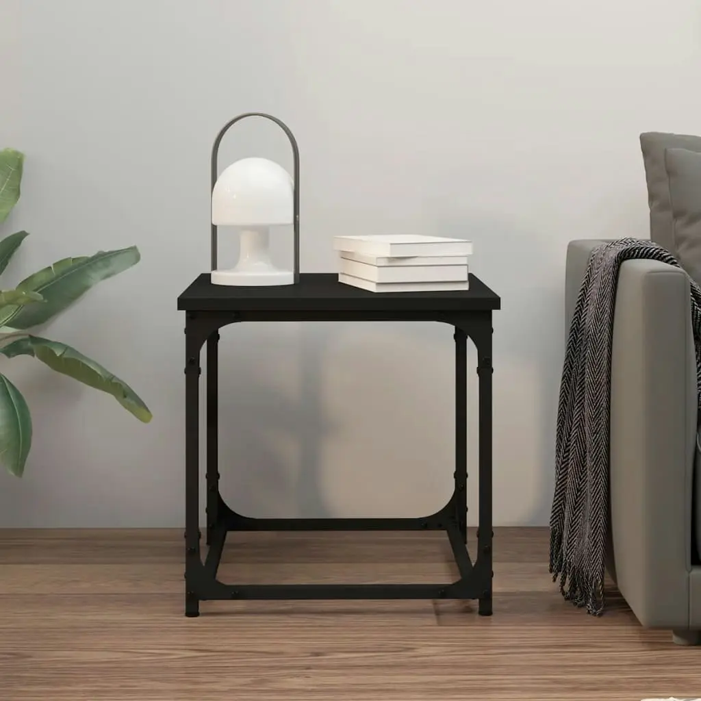 Side Table Black 40x40x40 cm Engineered Wood 823287