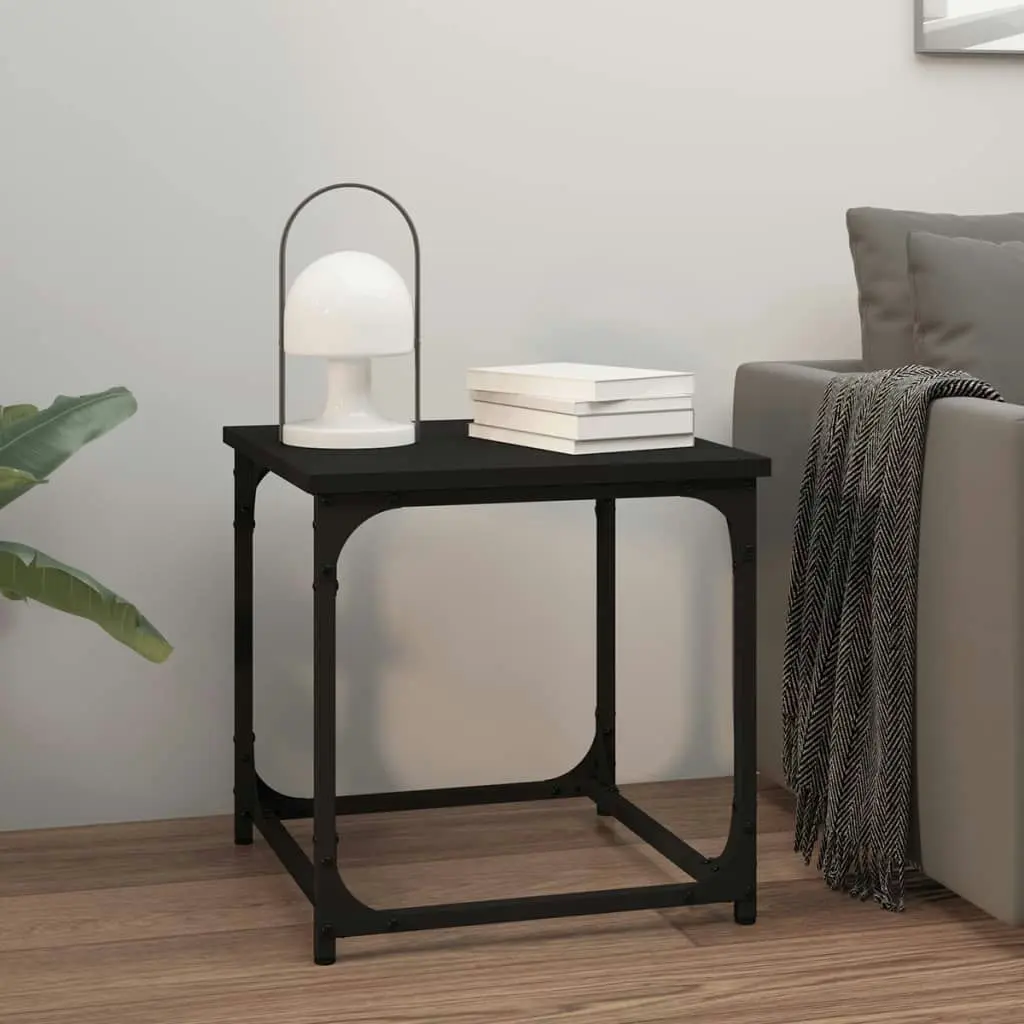 Side Table Black 40x40x40 cm Engineered Wood 823287