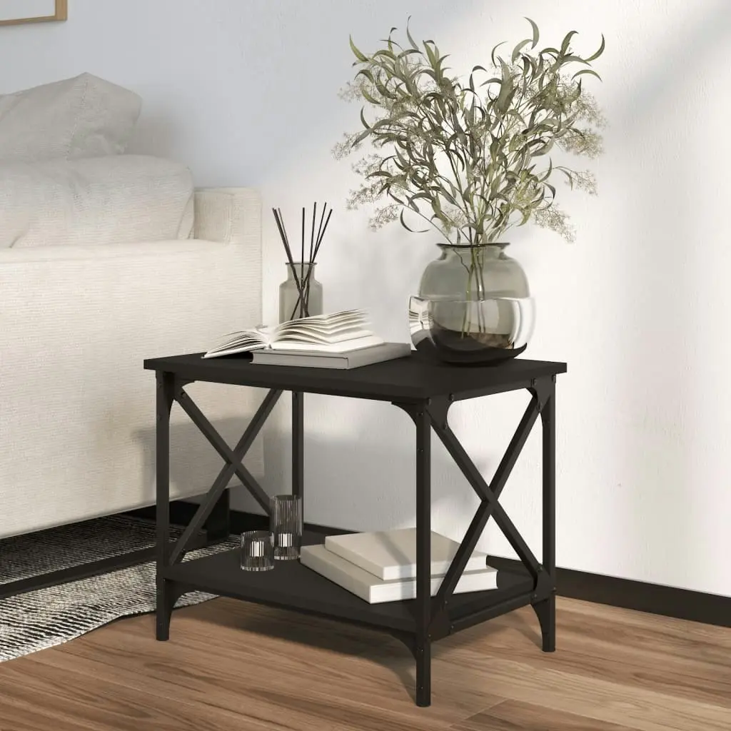 Side Table Black 55x38x45 cm Engineered Wood 823327