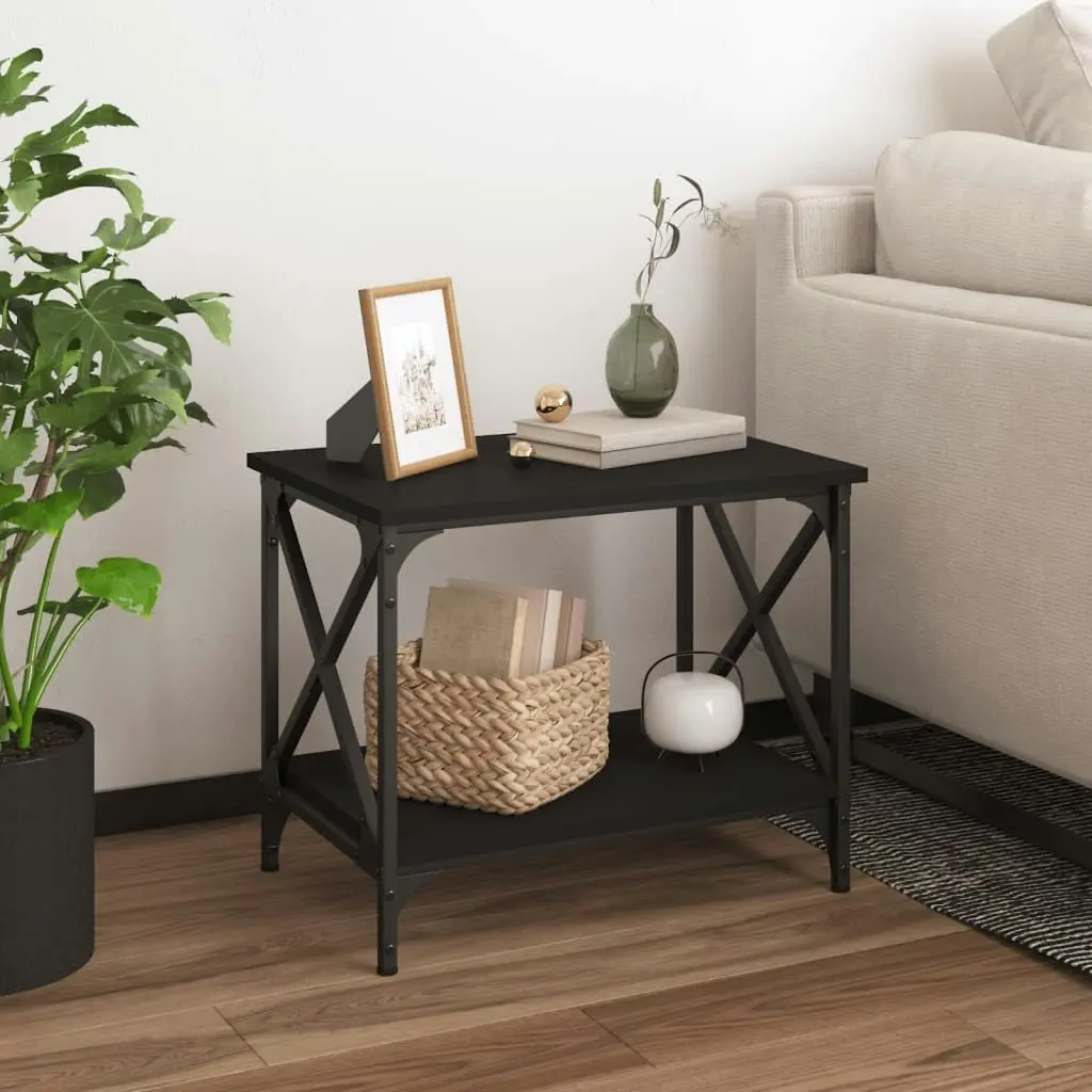 Side Table Black 55x38x45 cm Engineered Wood 823327