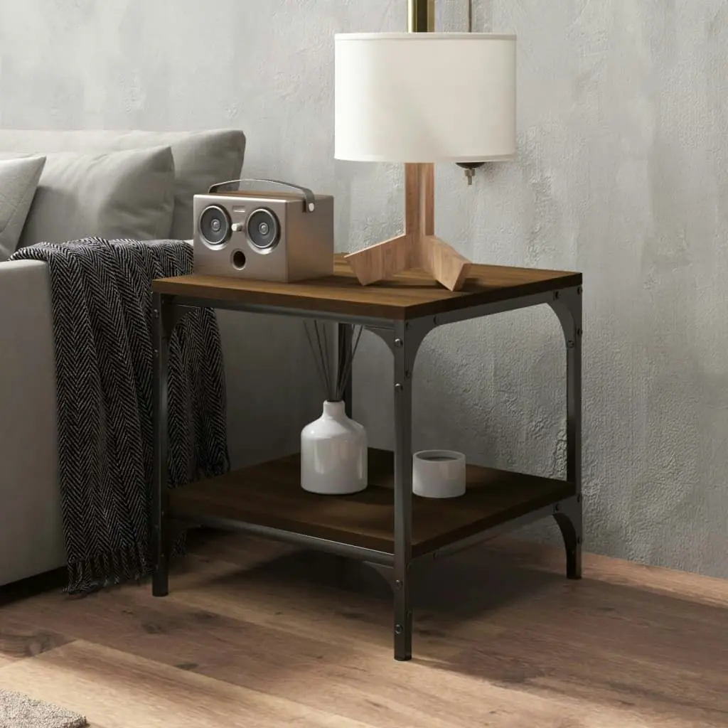 Side Table Brown Oak 40x40x40 cm Engineered Wood 819385