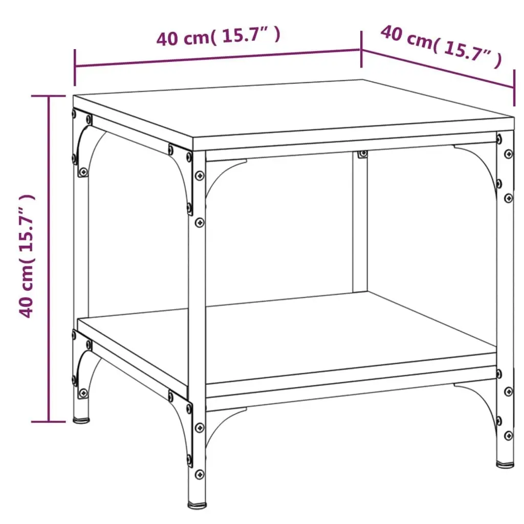 Side Table Brown Oak 40x40x40 cm Engineered Wood 819385