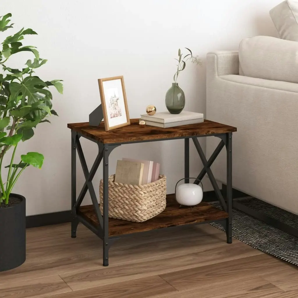 Side Table Smoked Oak 55x38x45 cm Engineered Wood 823329