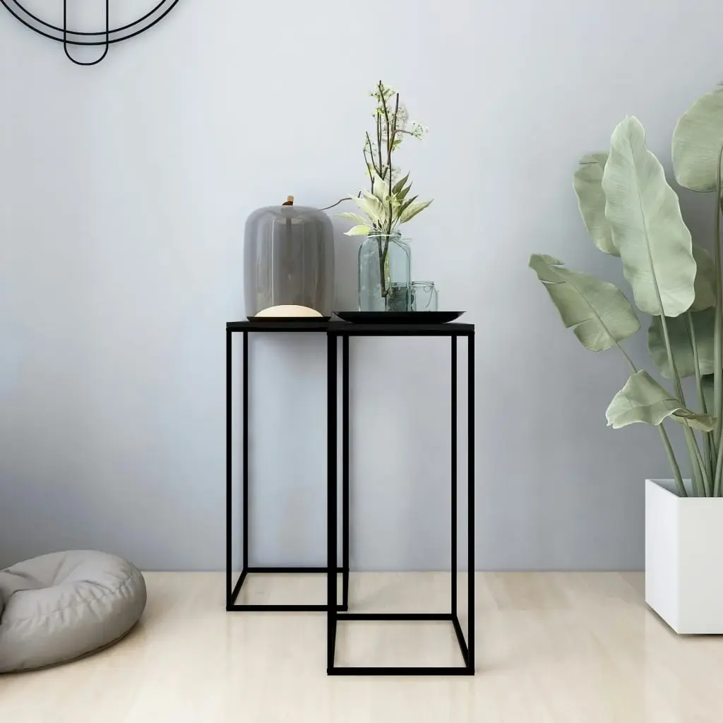 Side Tables 2 pcs Black Steel 336128