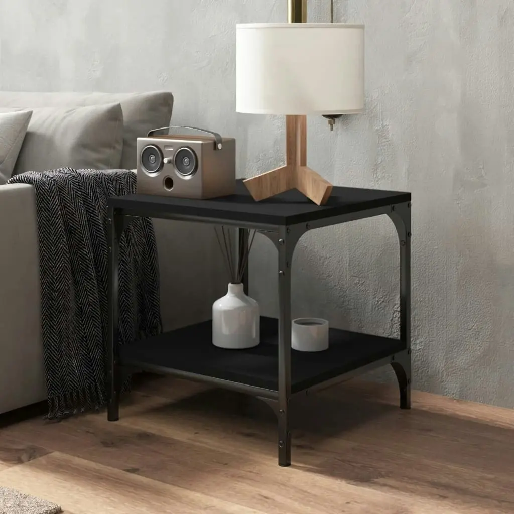 Side Table Black 40x40x40 cm Engineered Wood 819377