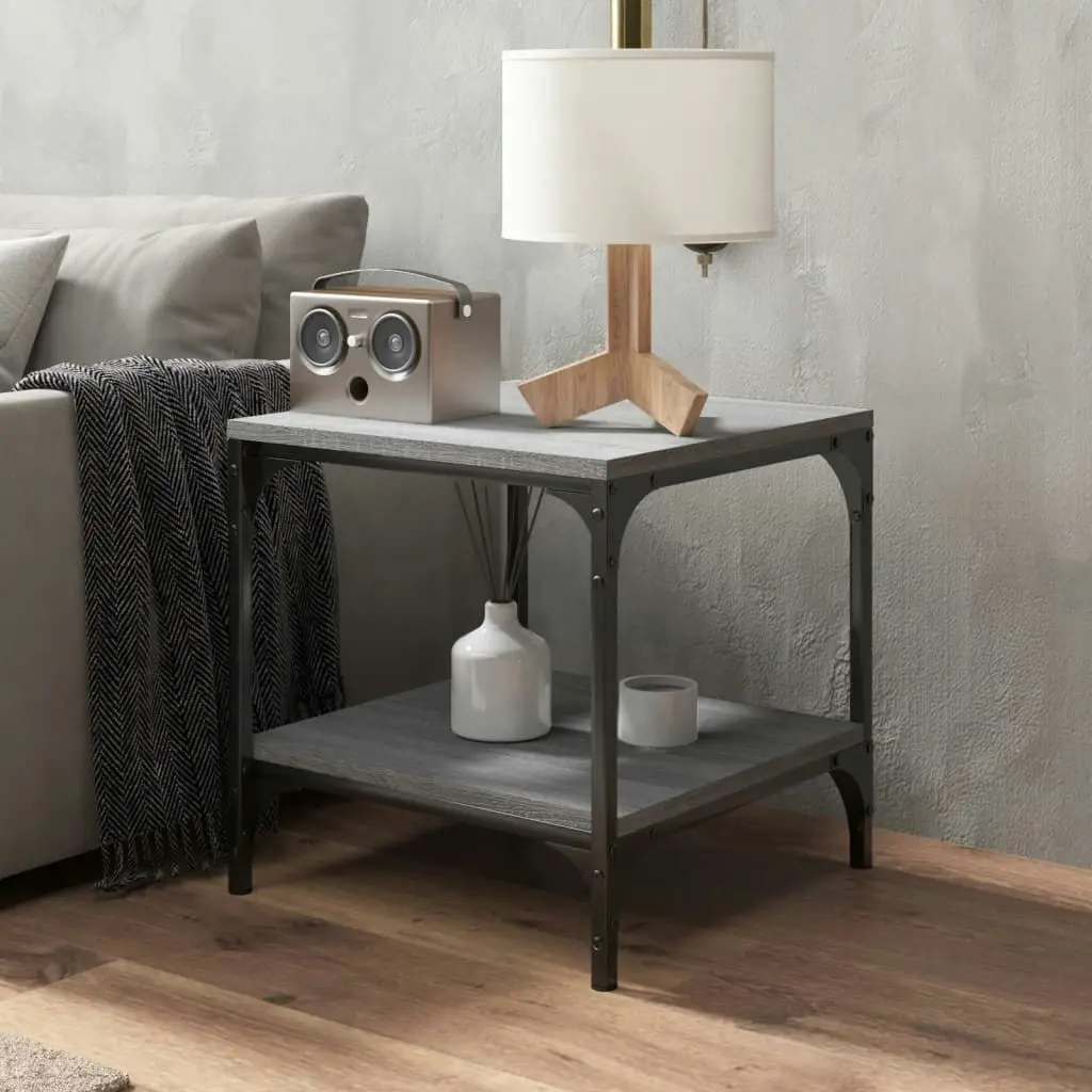 Side Tables 2 pcs Grey Sonoma 40x40x40 cm Engineered Wood 819384