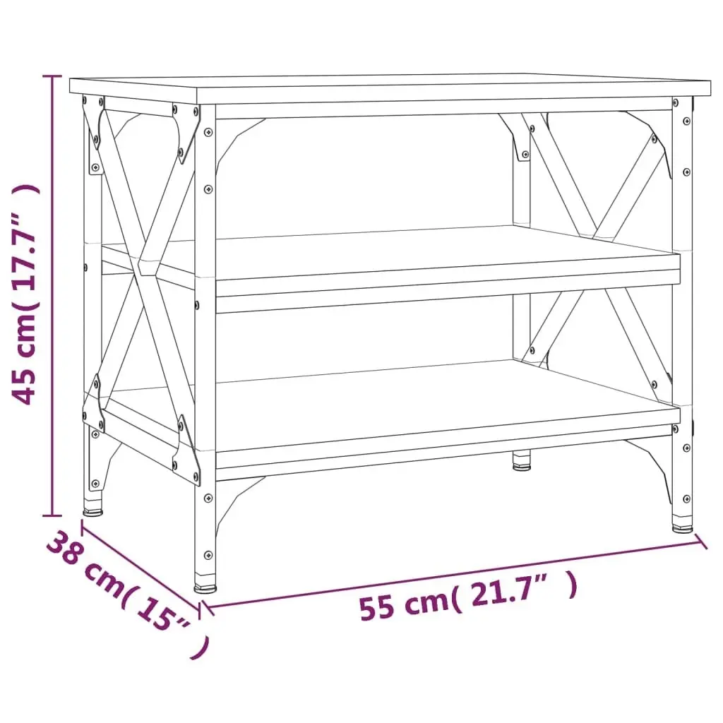 Side Table Grey Sonoma 55x38x45 cm Engineered Wood 823335