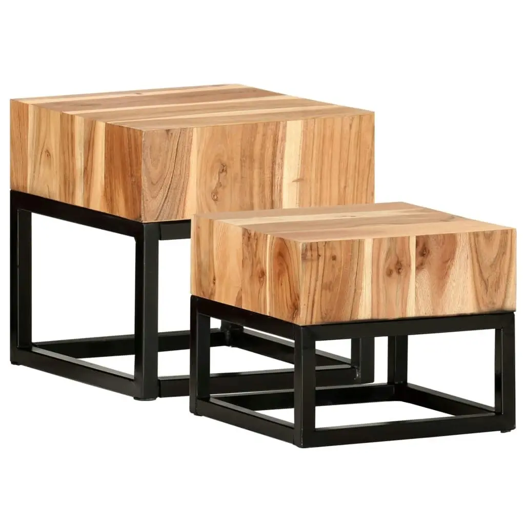 Side Tables 2 pcs Solid Acacia Wood 287351