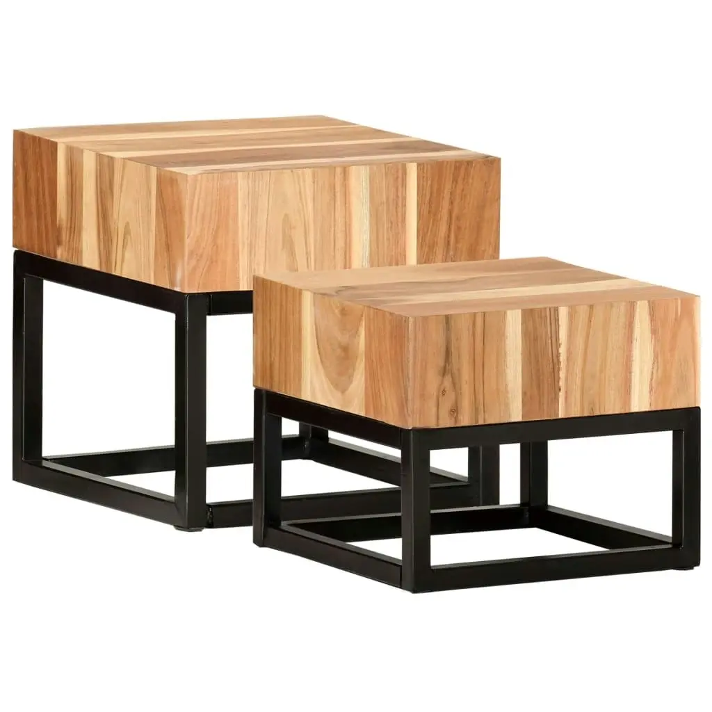 Side Tables 2 pcs Solid Acacia Wood 287351