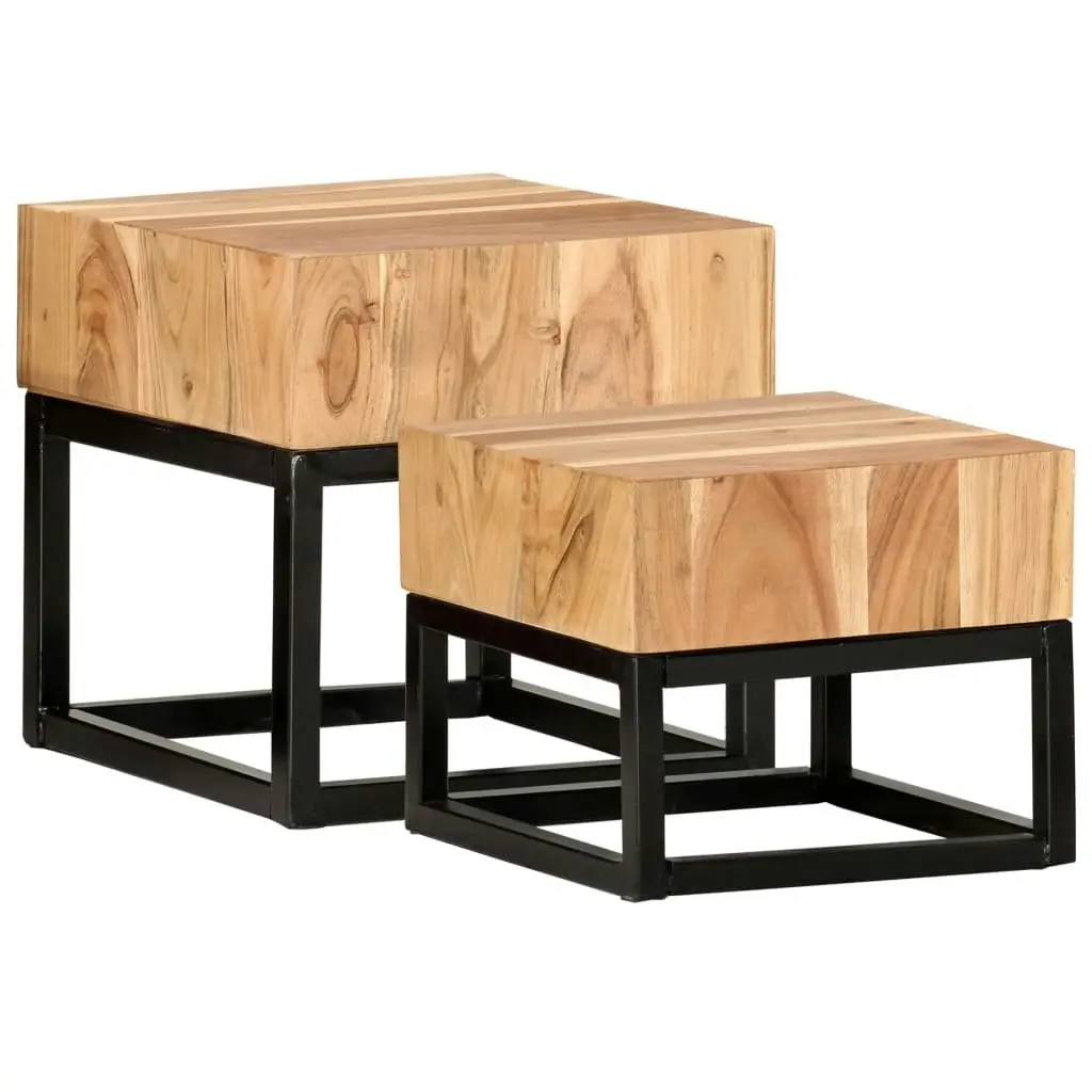 Side Tables 2 pcs Solid Acacia Wood 287351