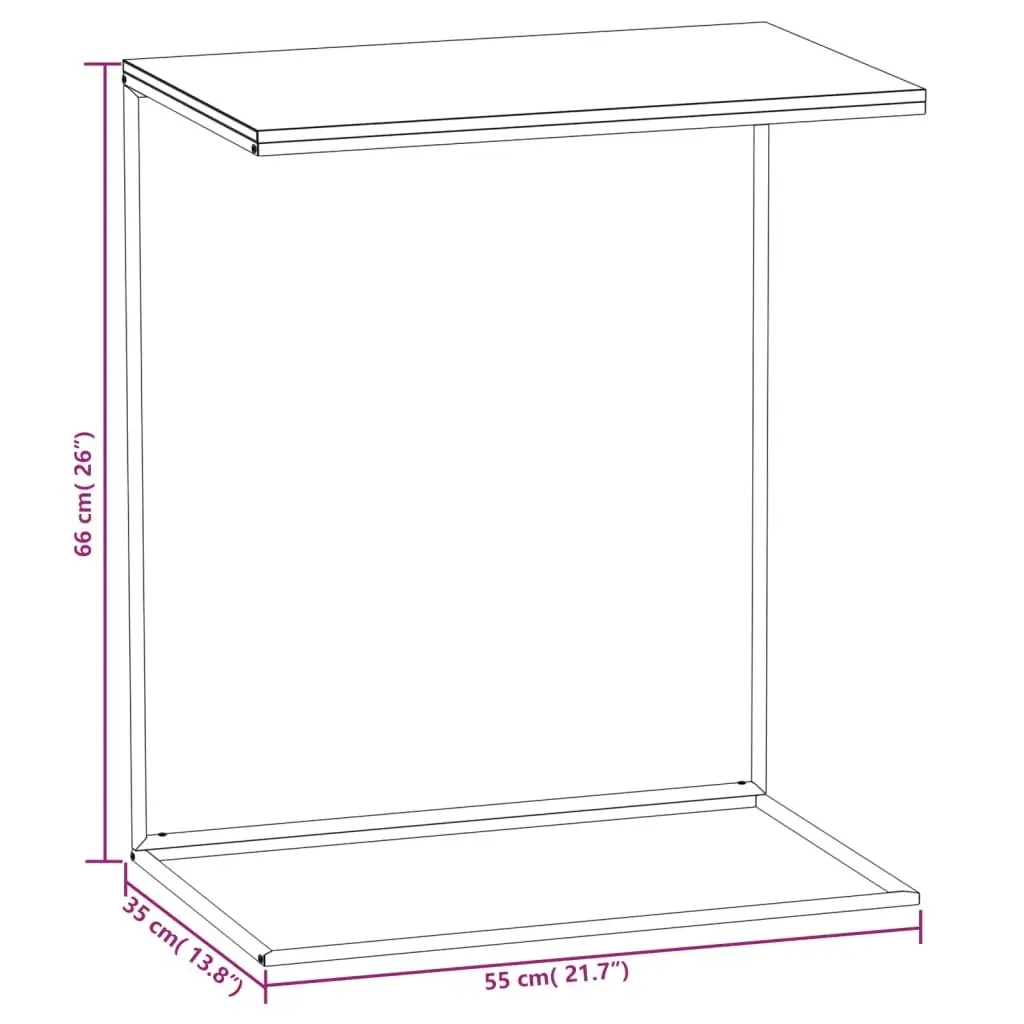 Side Table Black 55x35x66 cm Engineered Wood 336132