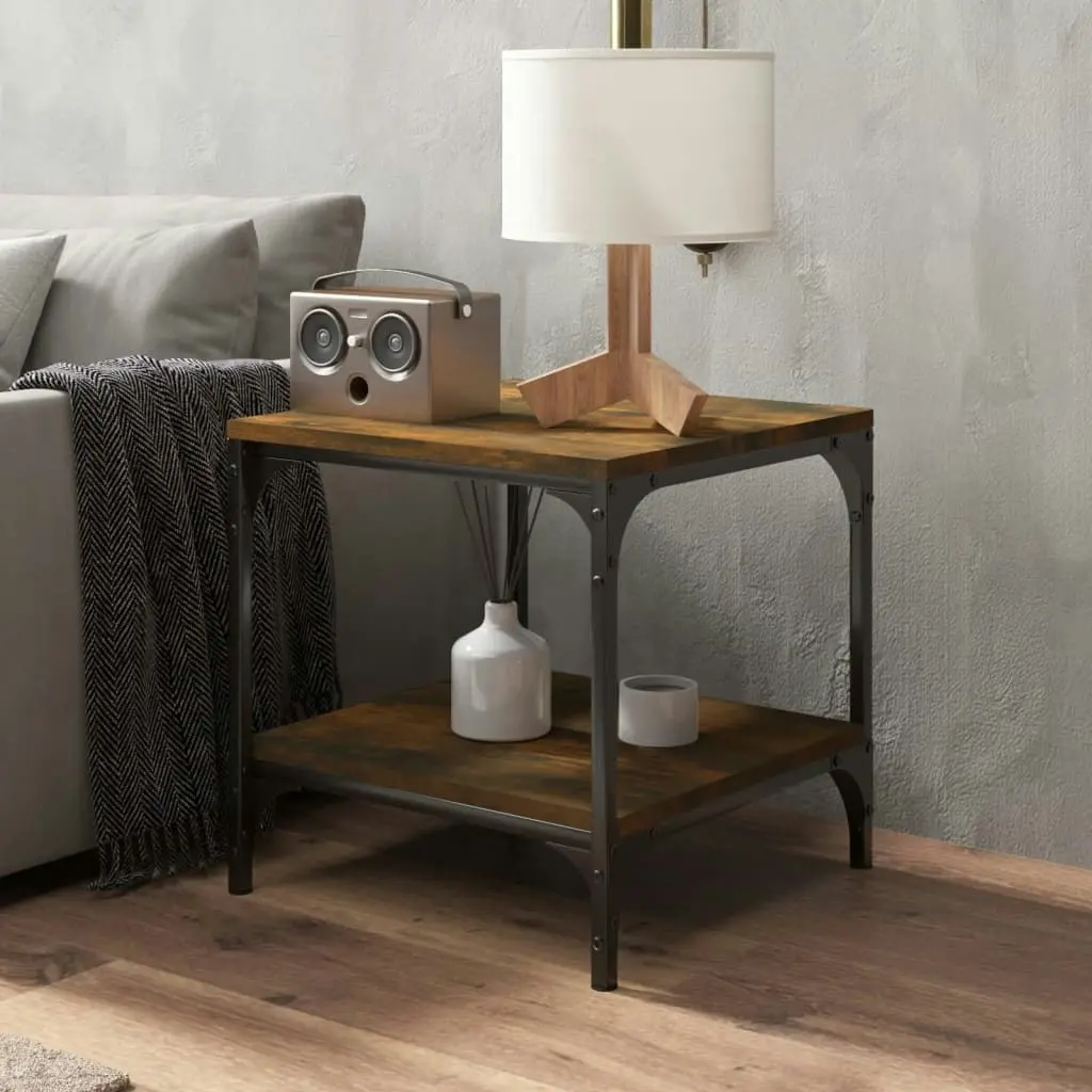 Side Table Smoked Oak 40x40x40 cm Engineered Wood 819381