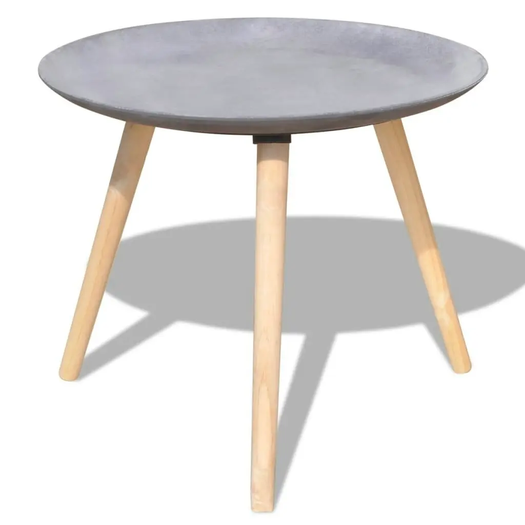 Two Piece Side Table/Coffee Table Set 55 cm&44 cm Concrete Grey 243010