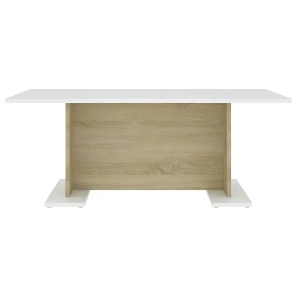 Coffee Table White and Sonoma Oak 103.5x60x40 cm Engineered Wood 806845